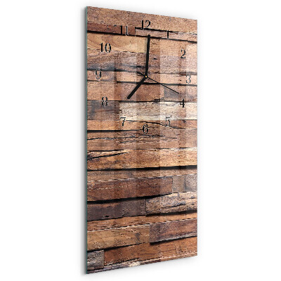 Glass clock vertical Wood