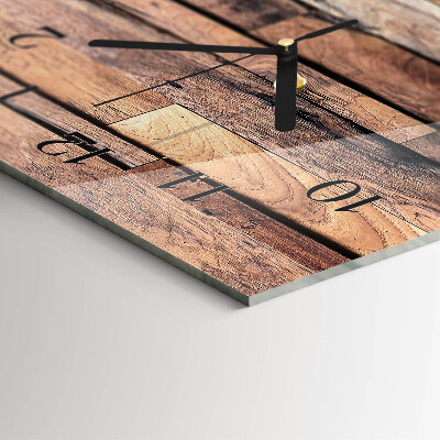 Glass clock vertical Wood