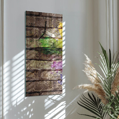 Modern vertical wall clock Brick