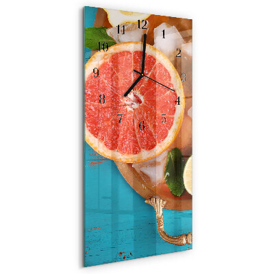 Modern vertical wall clock Grapefruit