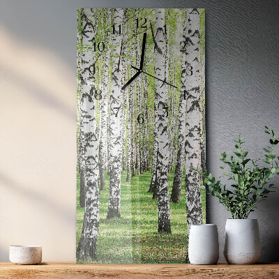 Vertical rectangular wall clock Birch