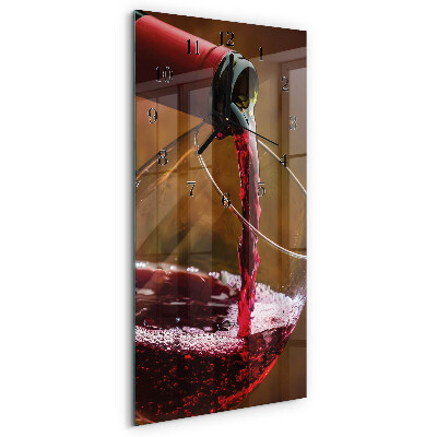 Glass clock vertical Wine