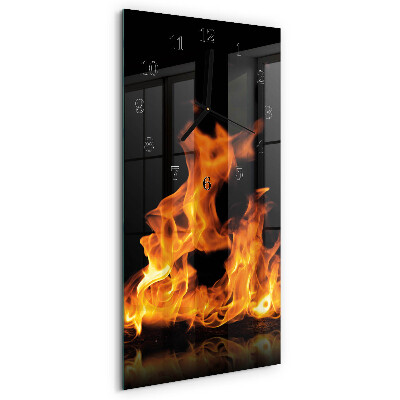 Vertical wall clock Fire
