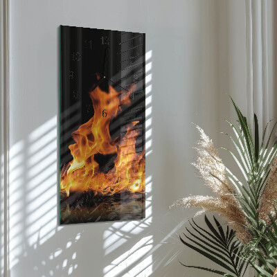 Vertical wall clock Fire