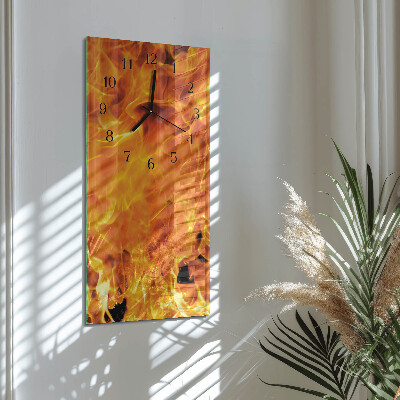 Modern vertical wall clock Fire