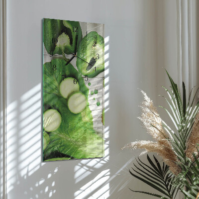 Glass clock vertical Vegetables
