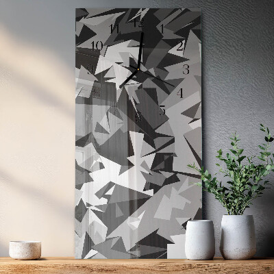 Glass wall clock vertical Pattern