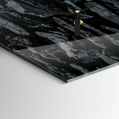 Glass clock vertical Stone wall