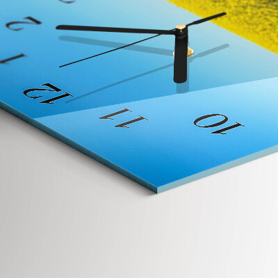 Glass clock vertical Field of flowers