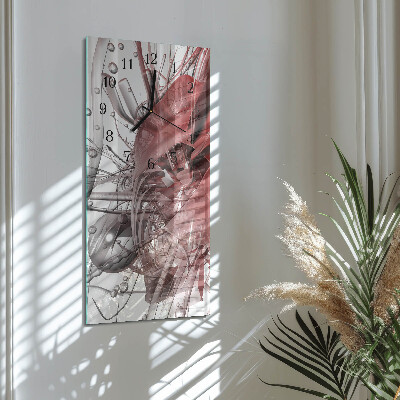 Glass wall clock vertical Chaos