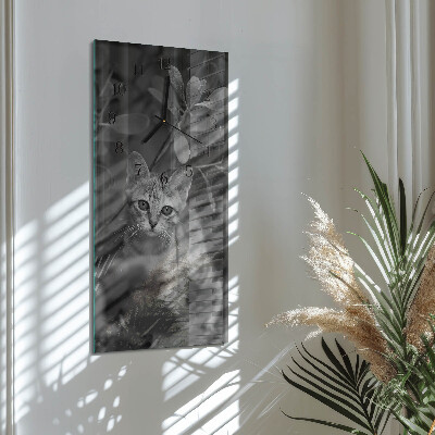 Vertical wall clock Cat