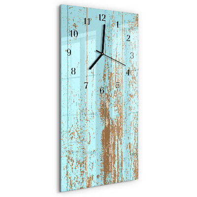 Glass clock vertical Wood