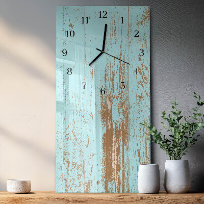 Glass clock vertical Wood