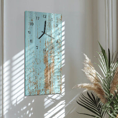 Glass clock vertical Wood