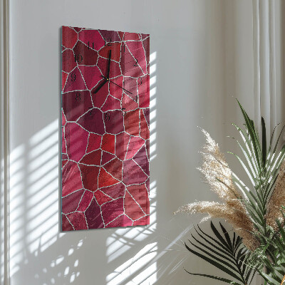Glass clock vertical Stone pattern