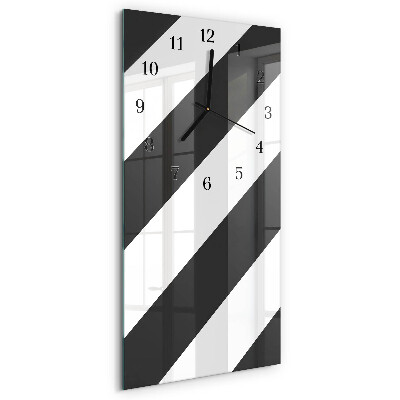 Glass wall clock vertical Stripes