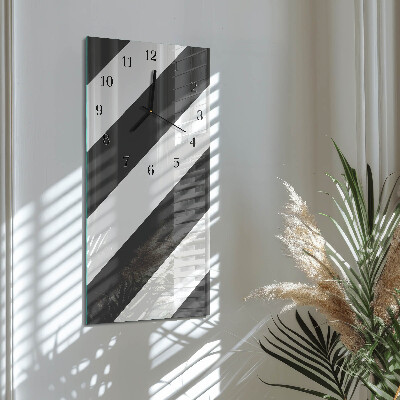 Glass wall clock vertical Stripes