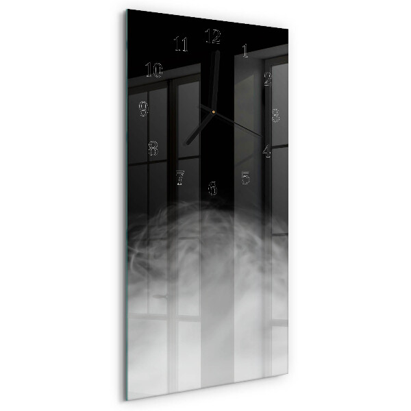 Glass wall clock vertical Smoke