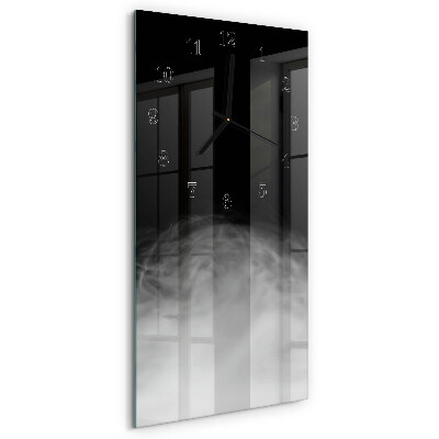 Glass wall clock vertical Smoke