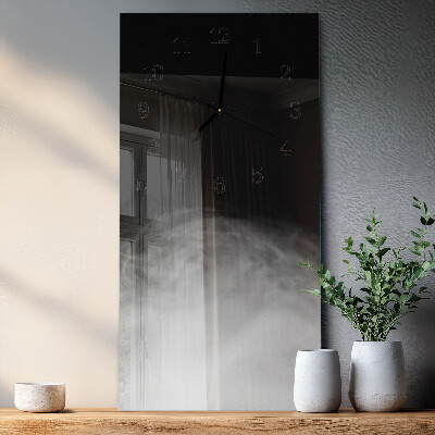 Glass wall clock vertical Smoke