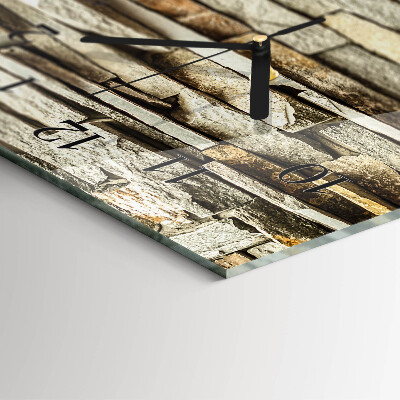 Glass wall clock vertical Stones