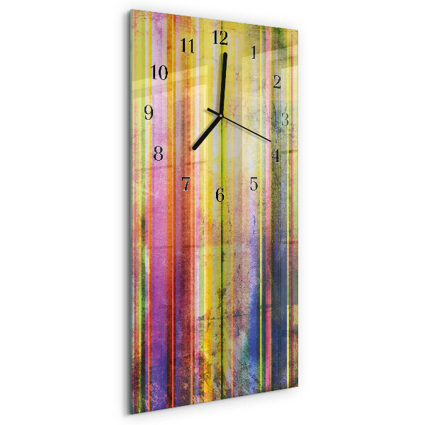 Glass clock vertical Wood
