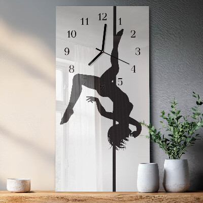 Vertical wall clock Pole dancer