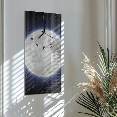 Vertical rectangular wall clock Moon