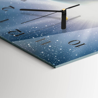 Modern vertical wall clock Earth's Universe