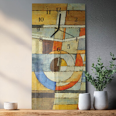 Glass wall clock vertical Pattern