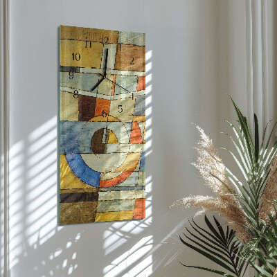 Glass wall clock vertical Pattern