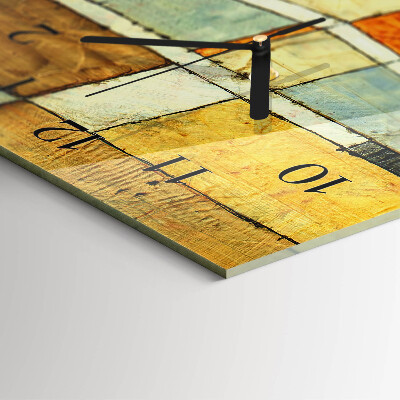 Glass wall clock vertical Pattern