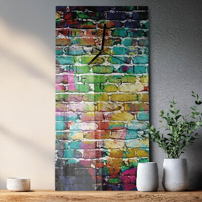 Glass clock vertical Brick