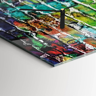 Glass clock vertical Brick