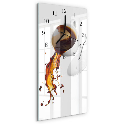 Glass clock vertical Coffee
