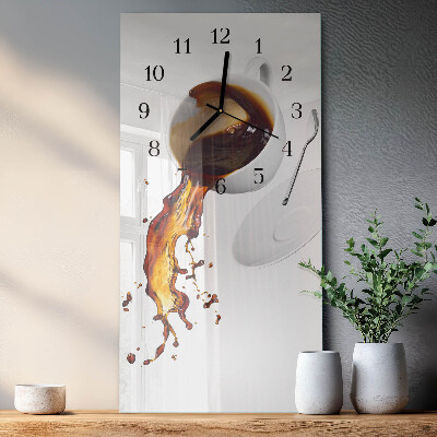 Glass clock vertical Coffee