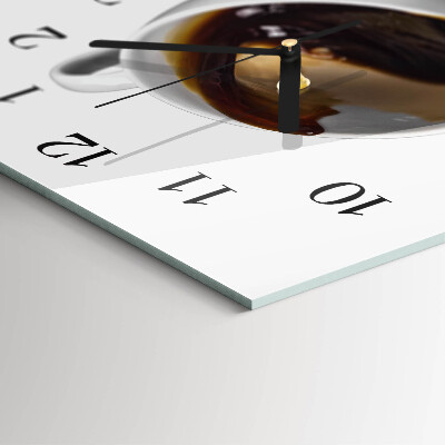 Glass clock vertical Coffee
