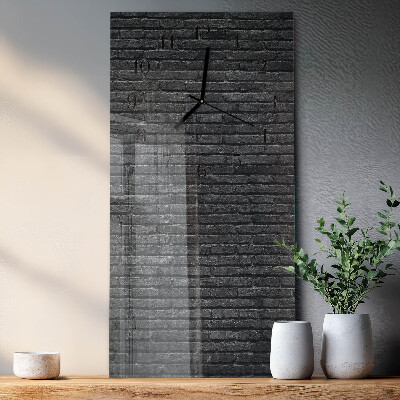 Glass wall clock vertical Clinker