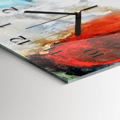 Glass wall clock vertical Chaos