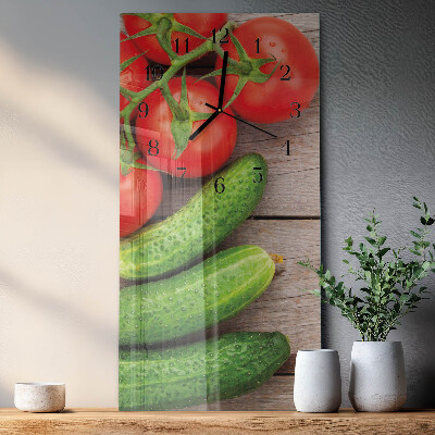 Glass clock vertical Vegetables