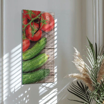 Glass clock vertical Vegetables