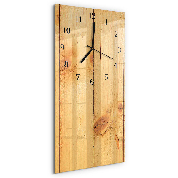 Glass clock vertical Wood