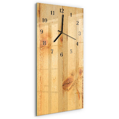 Glass clock vertical Wood