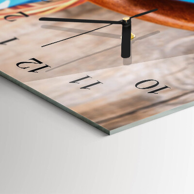 Glass wall clock vertical Pretzel