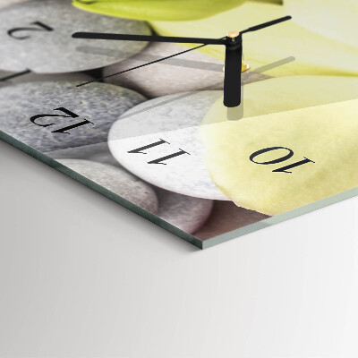 Vertical rectangular wall clock Orchid stones