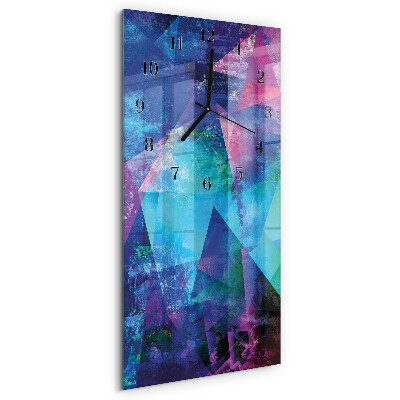 Glass wall clock vertical Pattern
