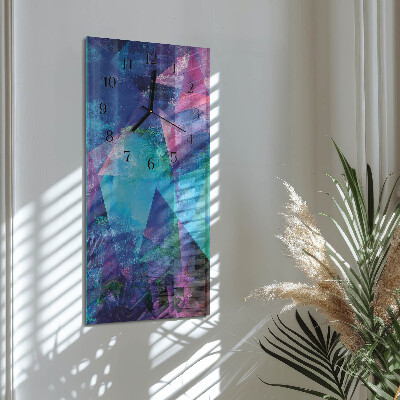 Glass wall clock vertical Pattern