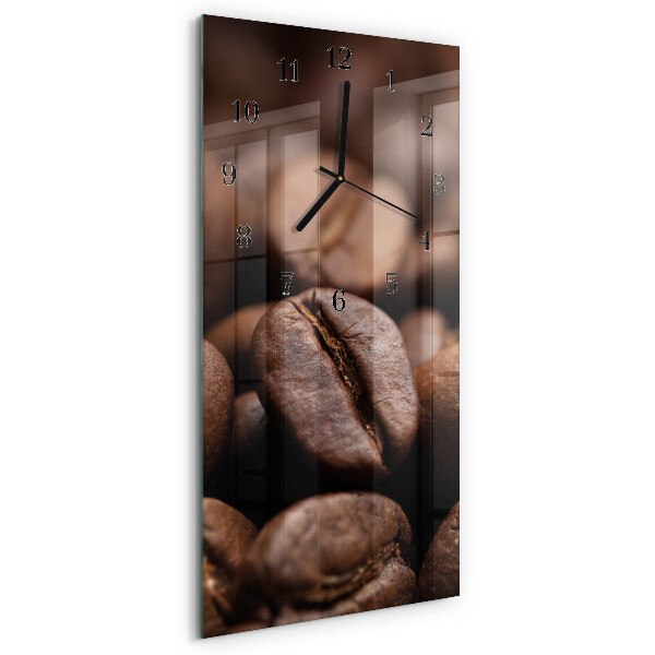 Glass clock vertical Coffee beans