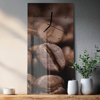 Glass clock vertical Coffee beans