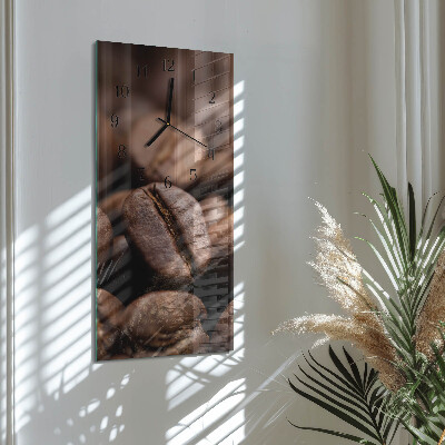Glass clock vertical Coffee beans